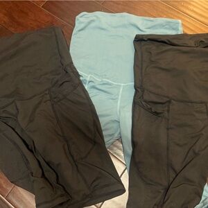 Women's Athletic Shorts - Black and Blue